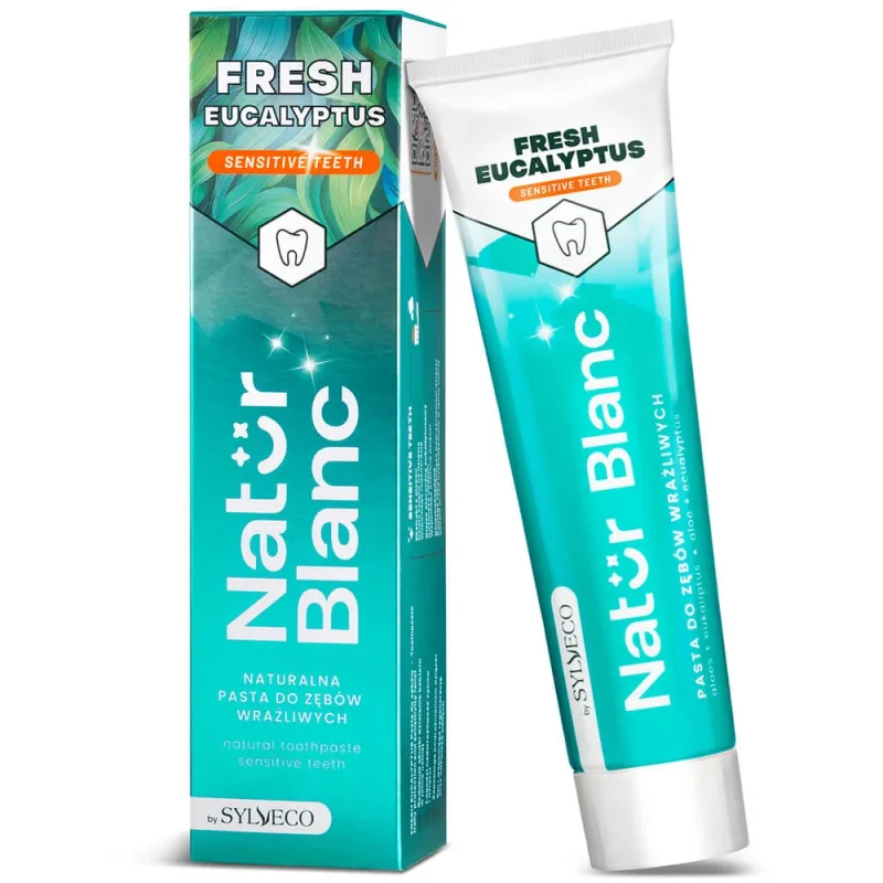 Sylveco Natur Blanc, pastă de dinți pentru dinți sensibili, Eucalipt proaspăt, 100 g — preț și oferte