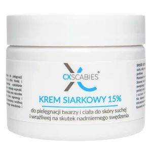 CxScabies Cremă cu sulf 15%, cremă pentru față și corp, pentru piele uscată și sensibilă, 87 ml