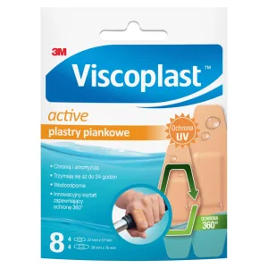 Viscoplast Active, plasturi din spumă, 2 dimensiuni, 8 bucăți