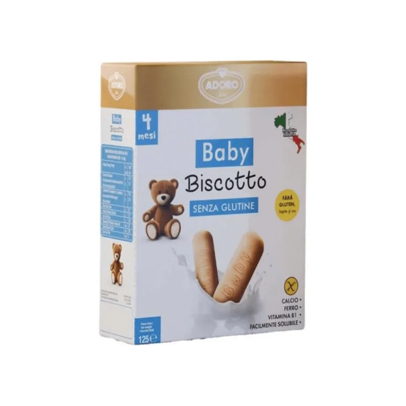Biscuiti fara gluten, + 4 luni, 125 g, Adoro Adoro Bimbi — preț și oferte