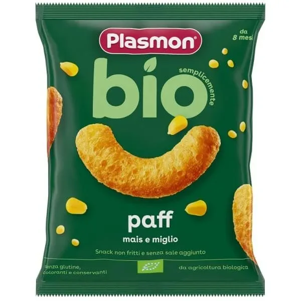Pufuleti Bio din porumb si mei, + 8 luni, 15 g, Plasmon — preț și oferte