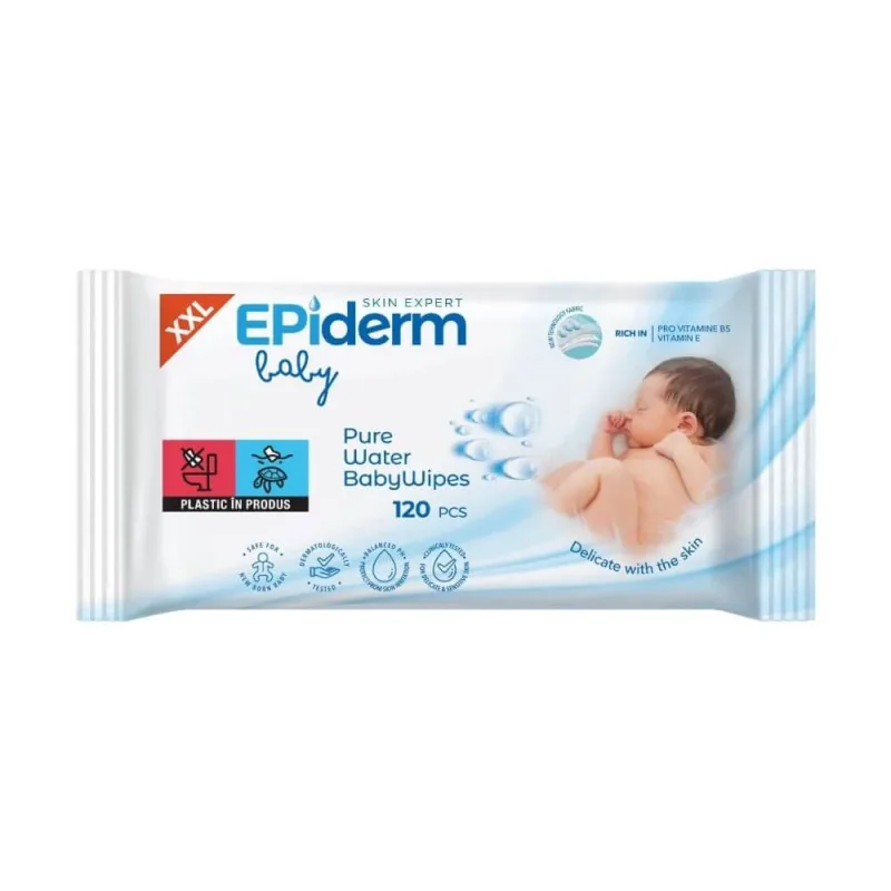 Servetele umede pentru copii Pure Water, 120 buc, Epiderm — preț și oferte