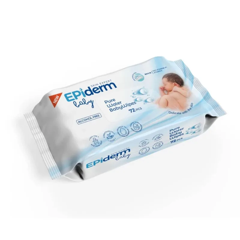 Șervețele umede pentru copii Pure Water, 72 bucǎți, Epiderm  — preț și oferte