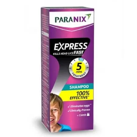 Sampon impotriva paduchior Paranix Express Rapid 200 ml + pieptene inclus, Omega Pharma — preț și oferte