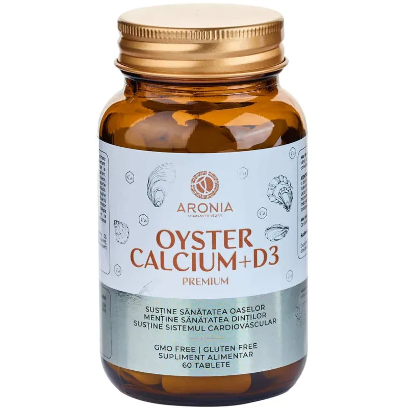 Oyster Calcium + D3 Premium, 60 tablete, Aronia Charlottenburg — preț și oferte