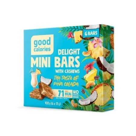 Mini batoane cu caju si aroma de Pina Colada, 102 g, Good Calories — preț și oferte