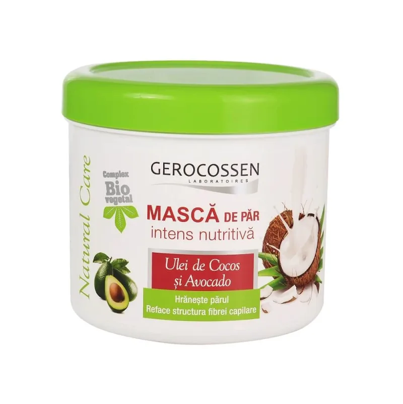 Masca de par intens nutritiva cu ulei de cocos si avocado Natural Care, 450 ml, Gerocossen — preț și oferte