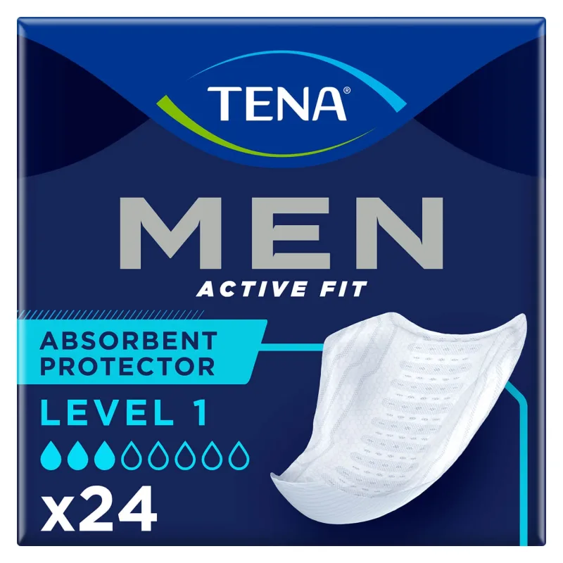 Absorbante anatomice pentru bărbați Tena Men Active Fit, Nivel 1, 24 bucăți, Essity Hygiene and Health AB — preț și oferte