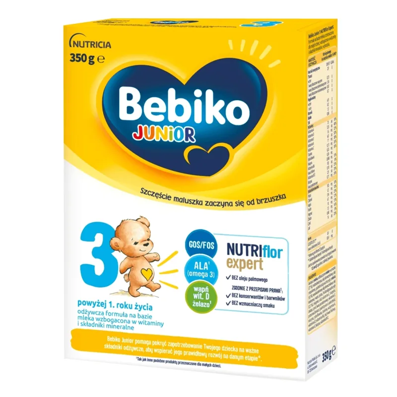 Bebiko Junior 3 Nutriflor Expert, formulă nutritivă pe bază de lapte, peste 1 an, 350 g — preț și oferte