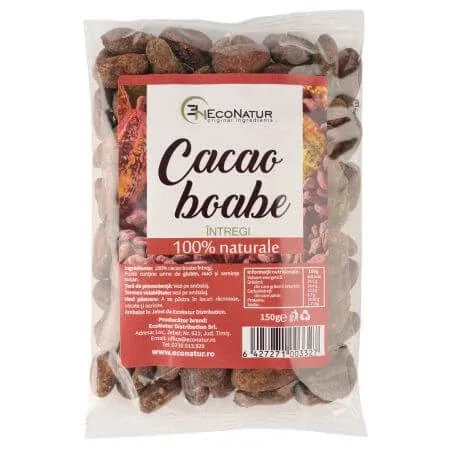 Boabe de cacao intregi, 150 g, Econatur — preț și oferte