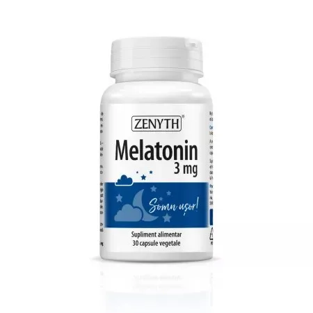 Melatonin 3 mg, 30 capsule vegetale, Zenyth — preț și oferte