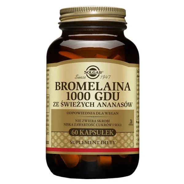 Solgar Bromelain 1000 GDU din ananas proaspăt, 60 capsule — preț și oferte
