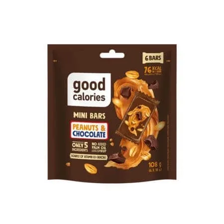 Mini batoane cu alune si ciocolata, 108 g, Good Calories — preț și oferte