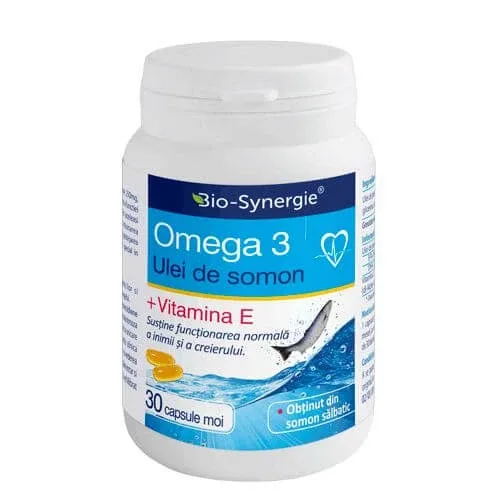 Omega 3 ulei de somon + vitamina E, 30 capsule, Bio Synergie — preț și oferte