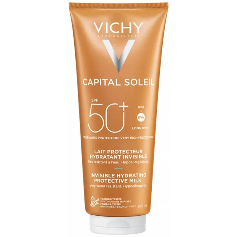 Vichy Capital Soleil, lapte protector pentru față și corp, SPF 50+, 300 ml — preț și oferte