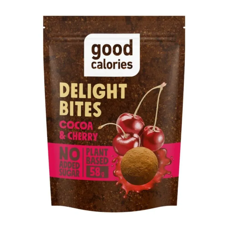 Gustare pe baza de curmale cu cirese si cacao, 58 g, Good Calories — preț și oferte