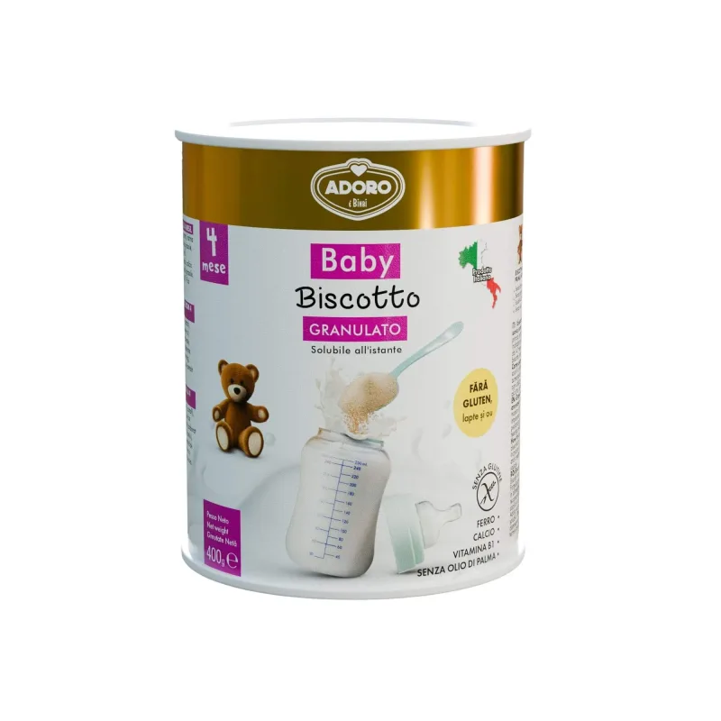 biscuiti granulati fara gluten, +4 luni, 400 g, Adoro Adoro Bimbi — preț și oferte