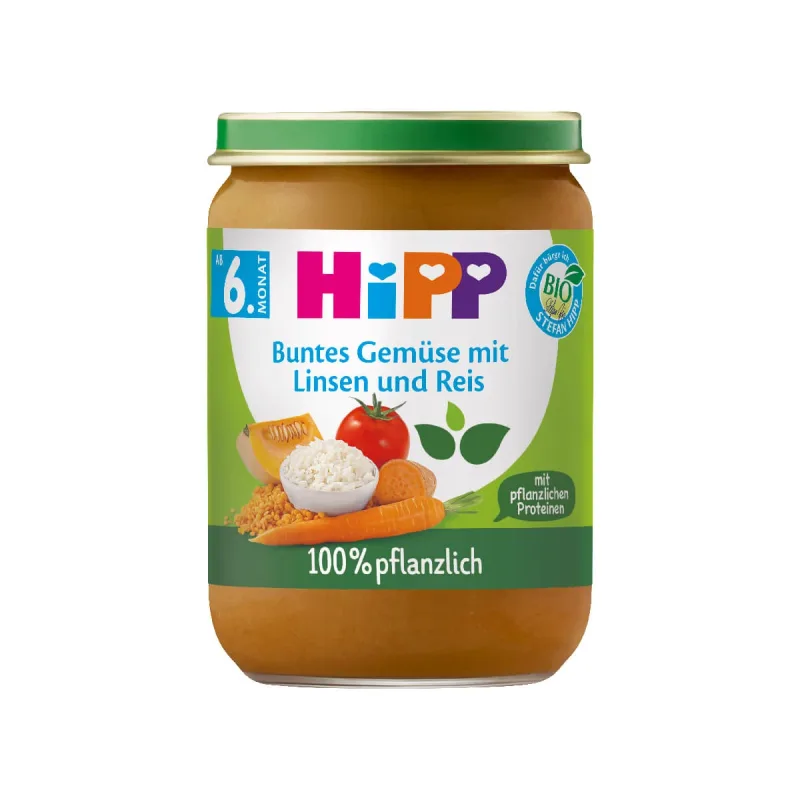Mix Bio de legume cu linte si orez, +6 luni,190 g, Hipp — preț și oferte
