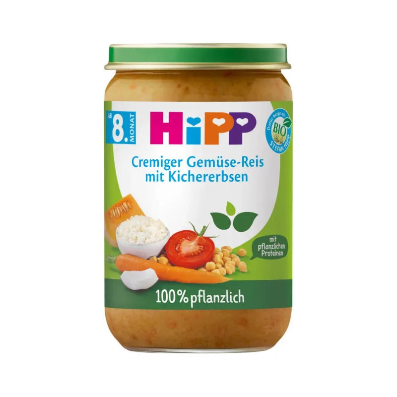 Piurea Bio legume cremoase cu orez si naut, +8 luni,220 g, Hipp — preț și oferte