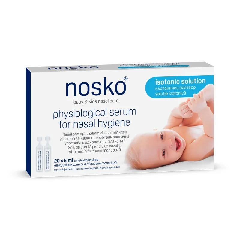 Serul fiziologic, Solutie izotonica, 20 monodoze x 5 ml, Nosko — preț și oferte