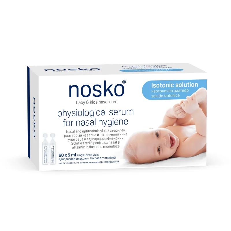 Serul fiziologic, Solutie izotonica, 60 monodoze x 5 ml, Nosko — preț și oferte