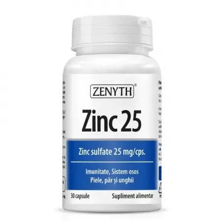 Zinc 25 mg, 30 capsule Zenyth — preț și oferte