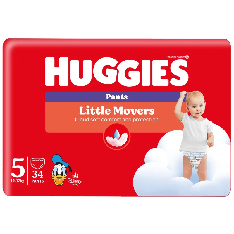 Huggies Little Movers, scutece, Disney, mărimea 5, 12-17 kg, Jumbo Pack, 34 buc — preț și oferte