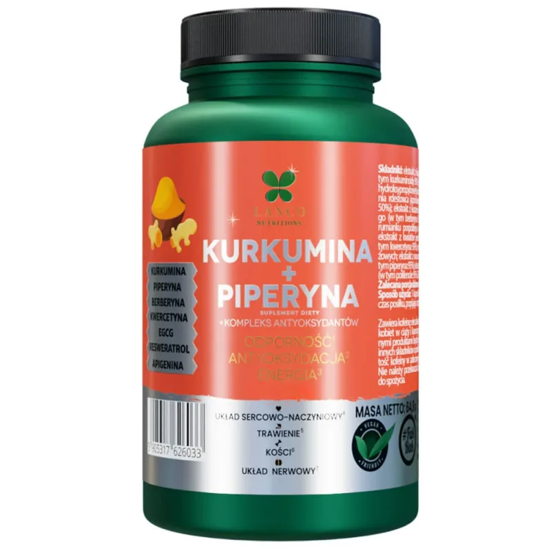 Lanco Nutritions Curcumin + Piperine, 60 capsule — preț și oferte