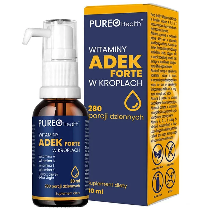 Vitamine de sănătate Pureo ADEK Forte, picături, 30 ml — preț și oferte