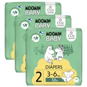 Moomin Baby, scutece, mărimea 2, 3-6 kg, 168 buc