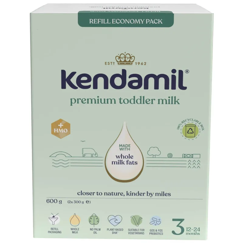 Kendamil Premium 3 HMO+, lapte pentru copii, după 12 luni, 600 g — preț și oferte