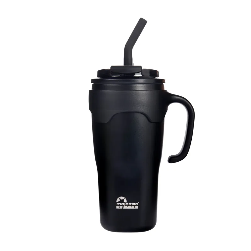 Majestic Sport, cană termică cu pai Jelly, negru, 650 ml — preț și oferte