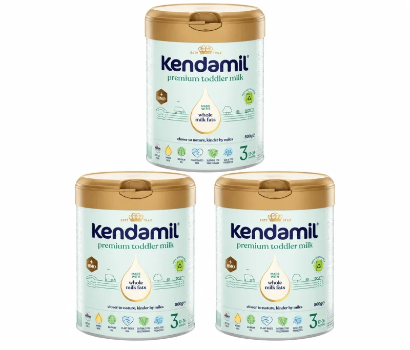 Kendamil Premium 3 HMO+ set, lapte junior, după 12 luni, 3 x 800 g — preț și oferte