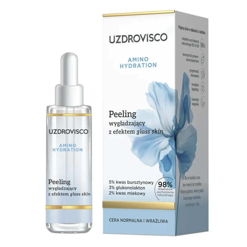 Uzdrovisco Amino Hydration, scrub netezitor cu efect de piele de sticlă, 30 ml — preț și oferte