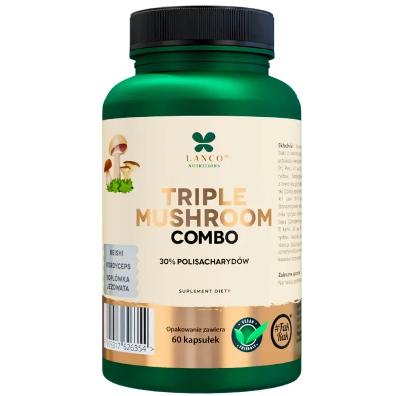 Lanco Nutritions Triple Mushroom Combo, 60 capsule — preț și oferte