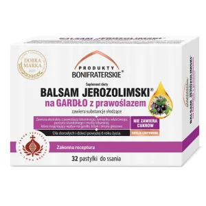 Bonifrater Products Balsam de Ierusalim pentru gât cu sunătoare, 32 pastiluțe
