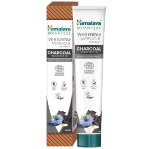Himalaya Botanique, pastă de dinți albitoare, cărbune activ și ulei de nigella, fără fluor, 75 ml