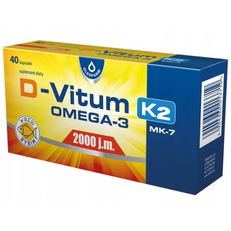 D-Vitum 2000 UI. K2 MK-7 Omega-3, 40 capsule — preț și oferte