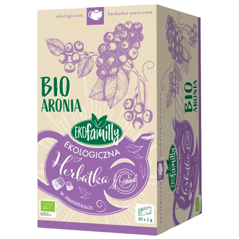 EkoFamily Bio Aronia, ceai de fructe organic, 2 g x 20 pliculețe — preț și oferte