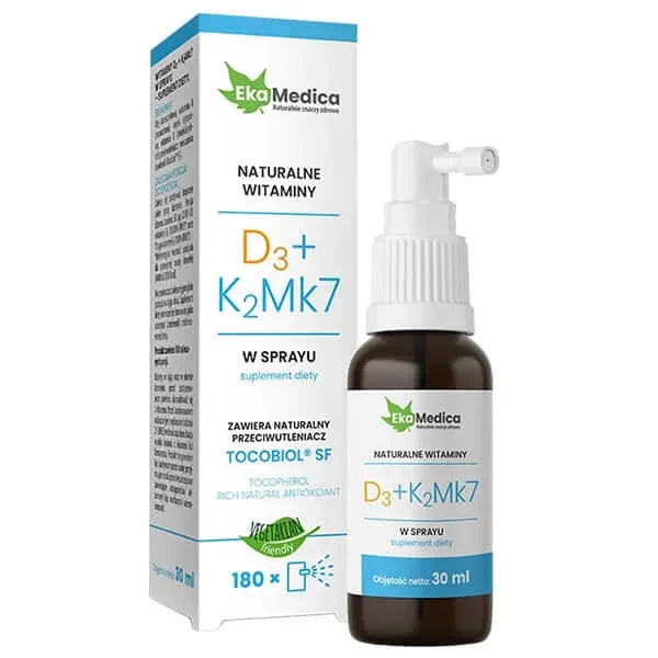 EkaMedica Vitamine naturale D3 + K2MK7, spray, 30 ml — preț și oferte