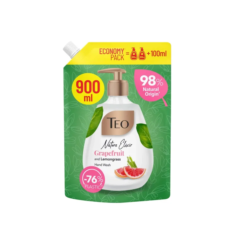 Sapun lichid cu Grapefruit si Lemongrass Nature Elixir, 900 ml, Teo — preț și oferte