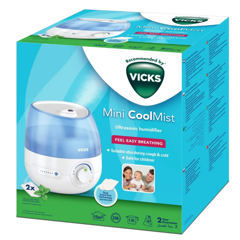 Umidificator cu ultrasunete, cu 2 tablete de mentol, Vicks — preț și oferte