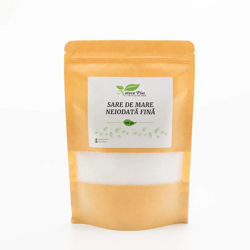 Sare de mare neiodata fina, 500 g, Natura Plus — preț și oferte