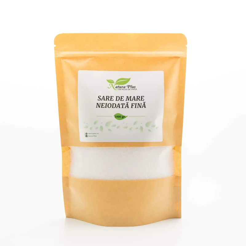 Sare de mare neiodata fina, 1000 g, Natura Plus — preț și oferte