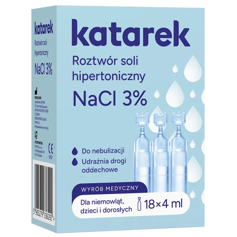 Katarek, soluție salină hipertonică NaCl 3%, 18 x 4 ml — preț și oferte