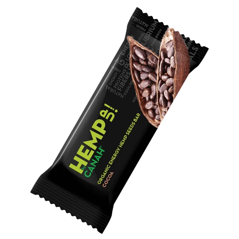 Baton bio cu seminte de canepa si cacao, 48 g, Canah — preț și oferte