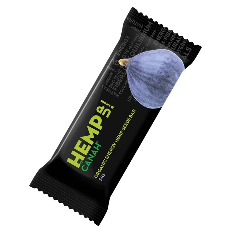 Baton bio cu seminte de canepa si smochine, 48 g, Canah — preț și oferte