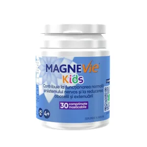 MagneVie Kids, 70 mg magneziu + 0,6 mg vitamina B6, sistem nervos și concentrare, 30 comprimate masticabile​​​​​​​