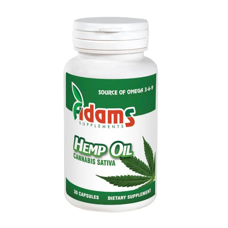 Ulei din seminte de Canepa 1000mg, 30 capsule, Adams Vision — preț și oferte