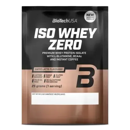 Pudra proteica Caffe Latte Iso Whey Zero, 25 g, BiotechUSA — preț și oferte